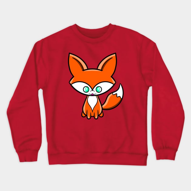 Cute Fox Crewneck Sweatshirt by RD Doodles